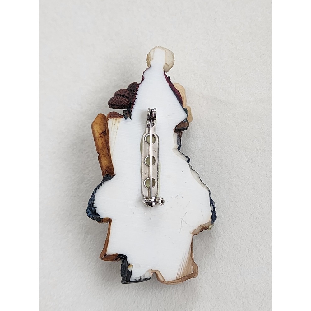 Vtg BOYDS BEARS & FRIENDS Egon The Skiier Ceramic Handmade Brooch Pin FREE $HIP! - Picture 3 of 4